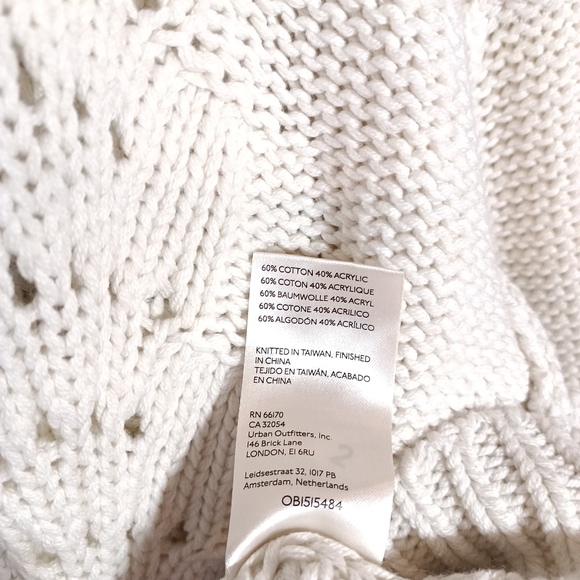 Free People Bell Song Pullover Sweater in Bone Size XL Crop Fit - Picture 5 of 5